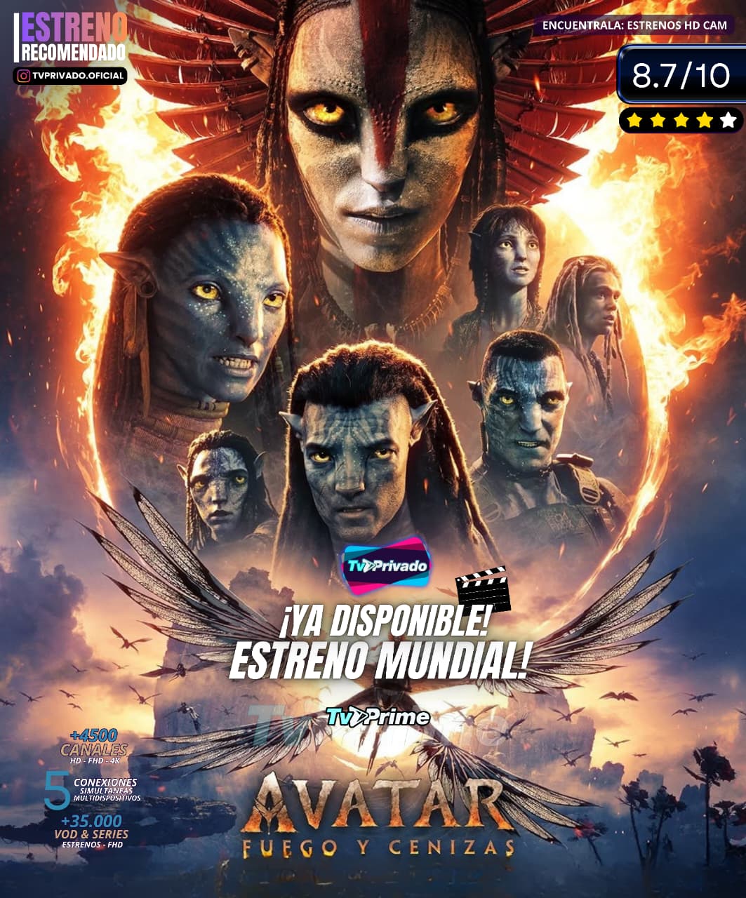 Avatar; fuego y cenizas ¡estreno mundial!