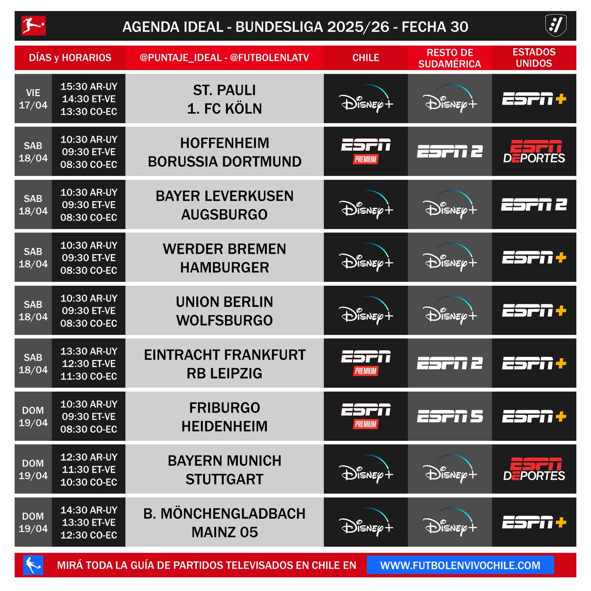 Agenda Deportiva Bundesliga